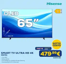 Euronics Hisense SMART TV ULTRA HD 4K 65E79Q offerta