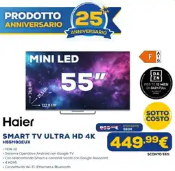 Euronics Haier SMART TV ULTRA HD 4K H55M90EUX offerta