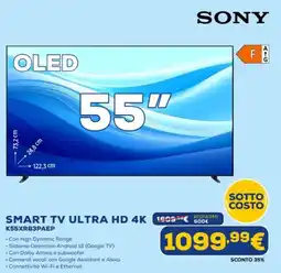 Euronics SONY SMART TV ULTRA HD 4K K55XR83PAEP offerta