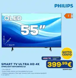 Euronics PHILIPS SMART TV ULTRA HD 4K AMBILIGHT 55PUS8450/12 offerta