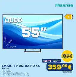 Euronics Hisense SMART TV ULTRA HD 4K 55A79Q offerta