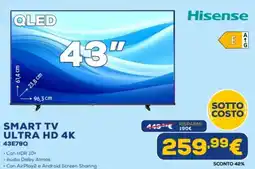 Euronics Hisense SMART TV ULTRA HD 4K 43E79Q offerta