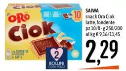 Emisfero SAIWA snack Oro Ciok latte, fondente offerta