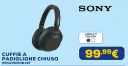 Euronics SONY CUFFIE A PADIGLIONE CHIUSO WHULT900NB.CE7 offerta