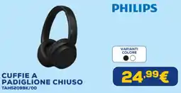 Euronics PHILIPS CUFFIE A PADIGLIONE CHIUSO TAH5209BK/00 offerta