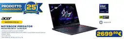 Euronics Acer notebook predator helios neo 16S AI- ultra slim offerta