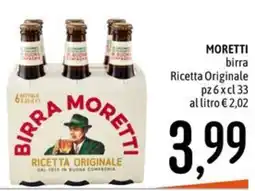 Emisfero MORETTI birra Ricetta Originale offerta