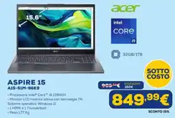 Euronics acer ASPIRE 15 A15-51M-96K9 offerta