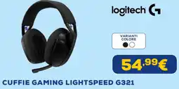 Euronics Logitech cuffie gaming lightspeed G321 offerta