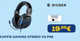 Euronics Bigben cuffie gaming stereo V3 PS5 offerta