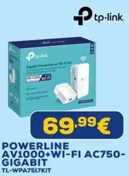 Euronics tp-link POWERLINE AV1000+WI-FI AC750- GIGABIT TL-WPA7517KIT offerta