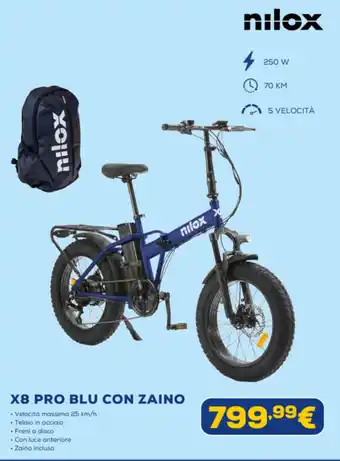 Nilox X8 pro blu con zaino