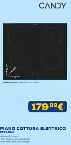 Euronics CANDY PIANO COTTURA ELETTRICO KRCDJ642 offerta