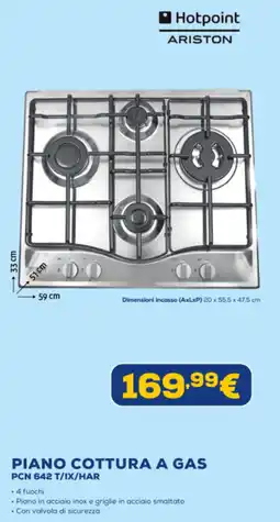 Euronics Hotpoint ariston piano cottura a gas PCN 642 T/IX/HAR offerta