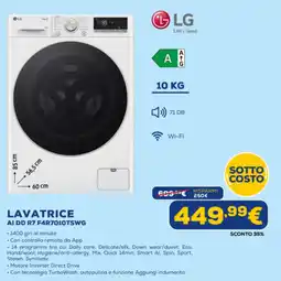Euronics LG LAVATRICE AI DD R7 F4R7010TSWG . offerta
