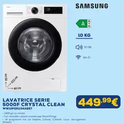 Euronics SAMSUNG LAVATRICE SERIE 5000F CRYSTAL CLEAN WW10FG5U34AEET offerta