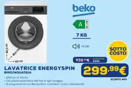 Euronics beko LAVATRICE ENERGYSPIN BMEUWSU4721A offerta
