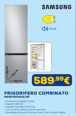 Euronics SAMSUNG FRIGORIFERO COMBINATO RB38T600DSA/EF offerta