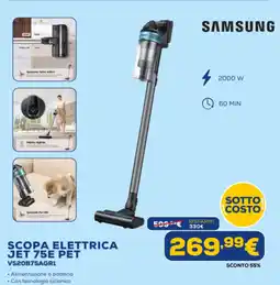 Euronics SAMSUNG SCOPA ELETTRICA JET 75E PET VS20B75AGR1 offerta