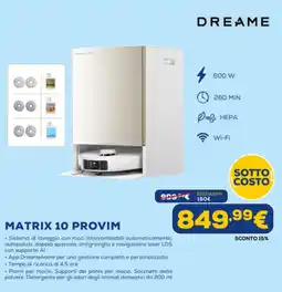 Euronics Dreame matrix 10 provim offerta