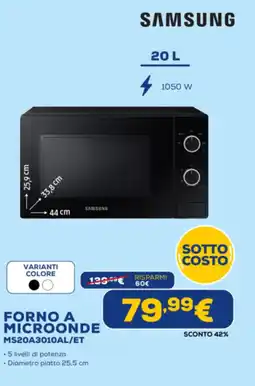 Euronics SAMSUNG FORNO A MICROONDE MS20A3010AL/ET offerta