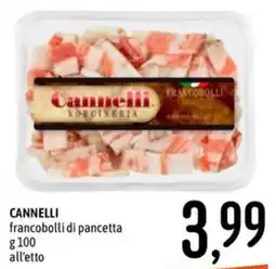 Emisfero CANNELLI francobolli di pancetta offerta