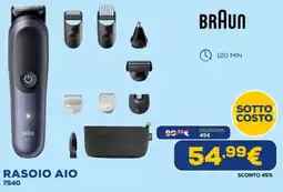 Euronics Braun rasoio aio 7540 offerta