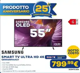 Euronics SAMSUNG SMART TV ULTRA HD 4K QE55S85FAUXZT offerta