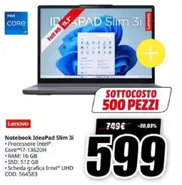 MediaWorld Lenovo Notebook IdeaPad Slim 3i offerta