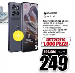 MediaWorld motorola Smartphone Edge 60 Neo offerta