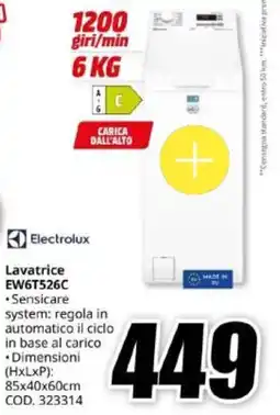 MediaWorld Electrolux Lavatrice EW6T526C offerta