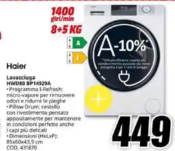 MediaWorld Haier Lavasciuga HWD80 BP14929A offerta