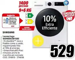 MediaWorld SAMSUNG Lavasciuga WD90DG5B15BE offerta