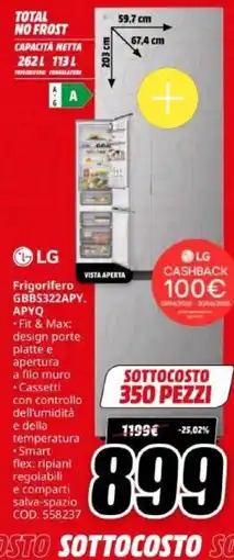 MediaWorld LG Frigorifero GBBS322APY. APYQ offerta