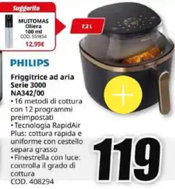 MediaWorld PHILIPS Friggitrice ad aria Serie 3000 NA342/00 offerta