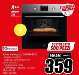 MediaWorld Electrolux Forno da incasso COFFP46TX0 offerta