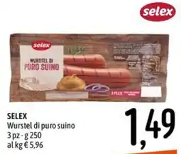 Emisfero SELEX Wurstel di puro suino offerta