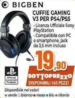 Expert Bigben cuffie gaming V3 per PS4/PS5 offerta
