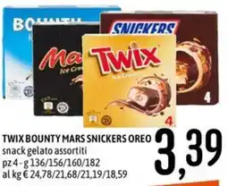Emisfero TWIX BOUNTY MARS SNICKERS OREO snack gelato offerta
