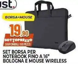 Expert Trust set borsa per notebook fino a 16" bologna e mouse wireless offerta