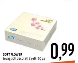 Emisfero SOFT FLOWER tovaglioli decorati 2 veli offerta