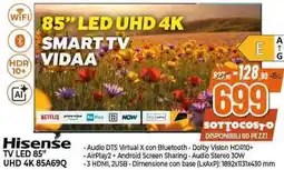 Expert Hisense TV LED 85" UHD 4K 85A69Q offerta