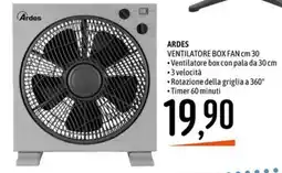 Emisfero Ardes ventilatore box fan offerta