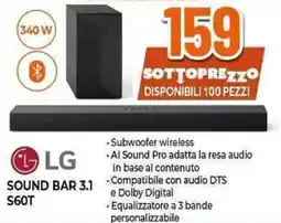 Expert Lg sound bar 3.1 S60T offerta