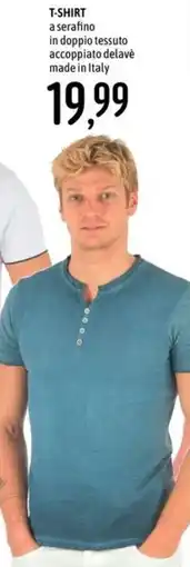 Emisfero T-SHIRT a serafino in doppio tessuto accoppiato delavè made in Italy offerta