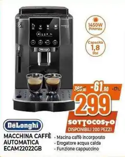 Expert DeLonghi MACCHINA CAFFÈ AUTOMATICA ECAM22022GB offerta