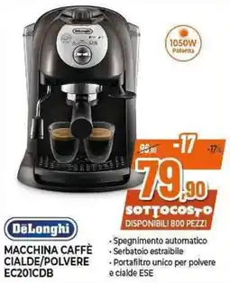 Expert DeLonghi MACCHINA CAFFÈ CIALDE/POLVERE EC201CDB offerta