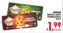 Deco Supermercati Negroni pancetta a cubetti affumicata/dolce offerta