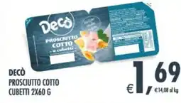 Deco Supermercati Decò prosciutto cotto cubetti offerta
