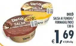 Deco Supermercati Decò salsa ai funghi formaggi/noci offerta